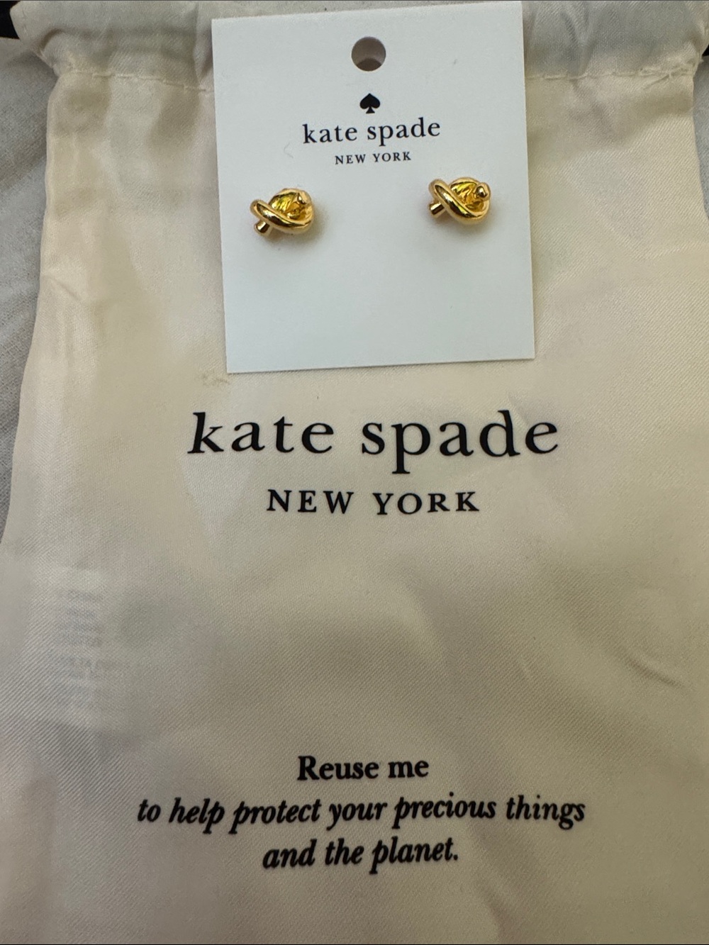 kate spade gold knot stud earrings